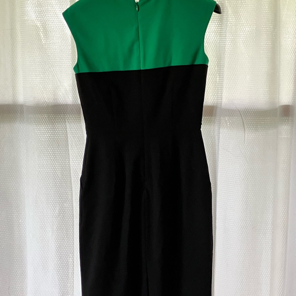 Calvin Klein Green and Black Sheath Midi Dress - Picture 2 of 3